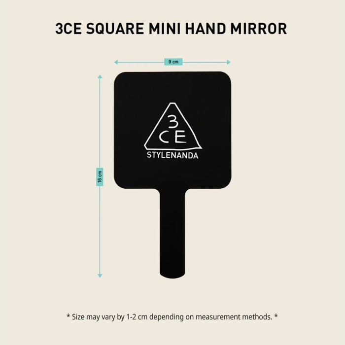 3CE Square Mini Hand Mirror Black 3CE Self-Care