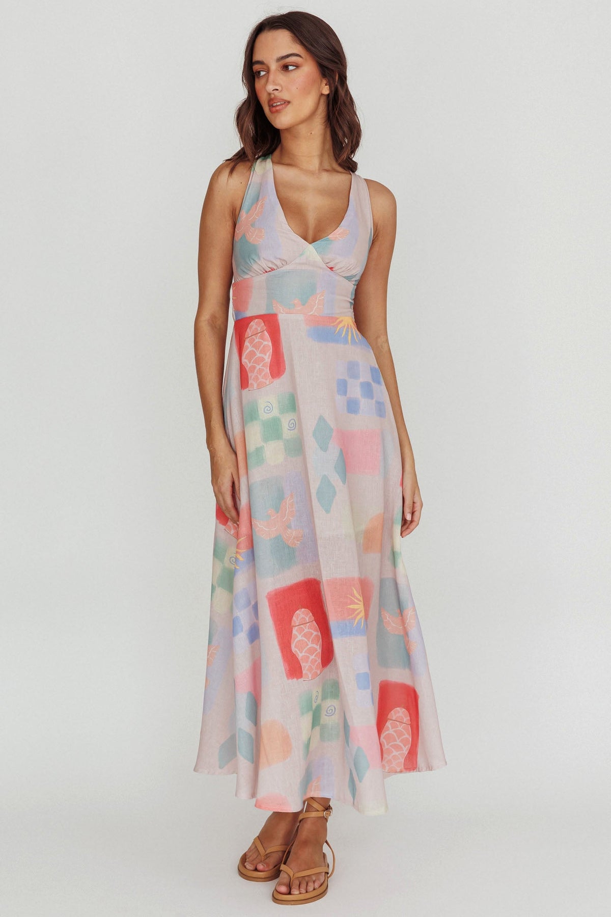 Sweethearts A-Line Print Maxi Dress Multi