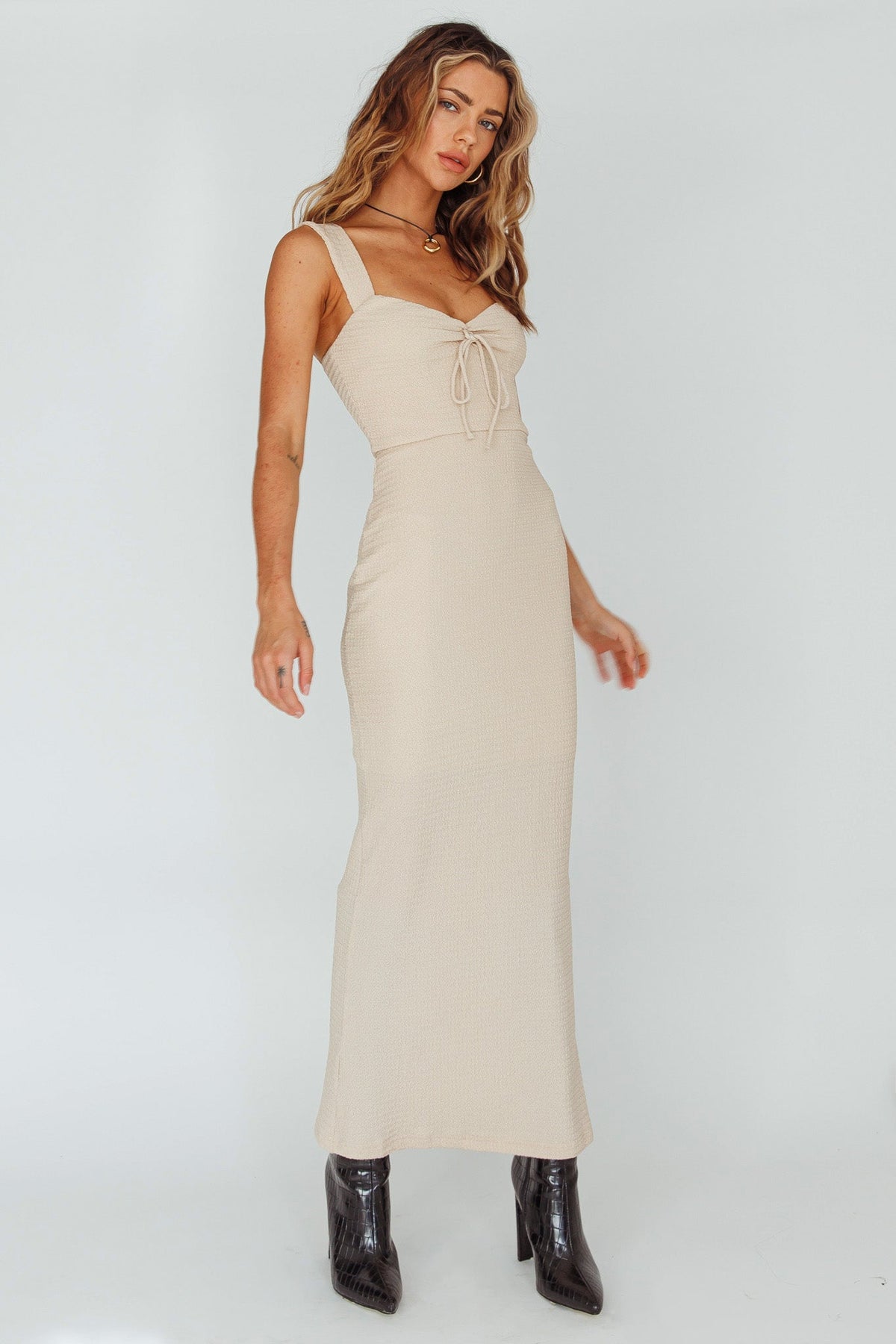 Carinn Tied Bust Maxi Dress Clay