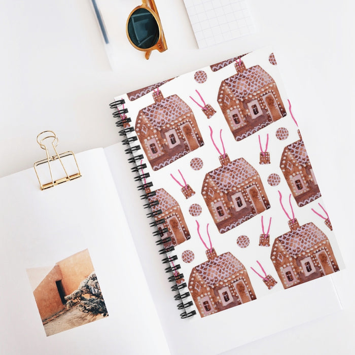 Gingerbread Houses Spiral Lined Notebook
