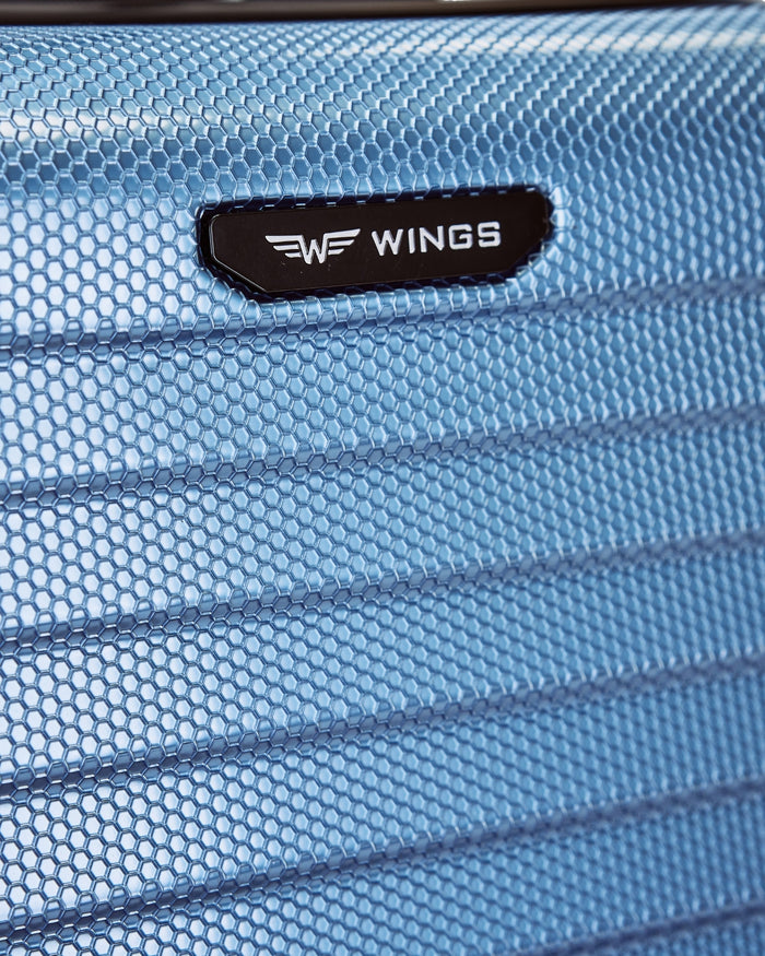 WINGS PC SEA EAGLE 2.0 20" SILVER BLUE Cabin Suitcase