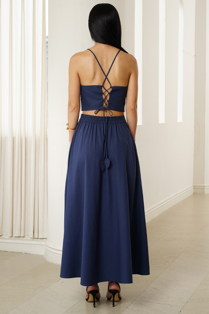 Yumi Kim Juki Skirt in Navy Linen