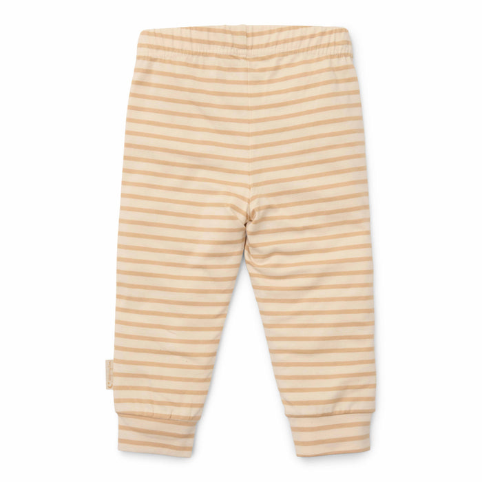Little Dutch Pyjama Baby Goose – cremefarbenes Langarmshirt mit Baby-Gans und weiß-beige gestreifte Hose