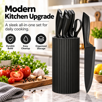 8-Piece Stainless Steel Chef’s Knife Block Set - Limited-time discount