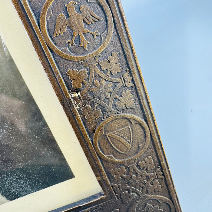 1920s Embossed Leatherette Graduation Portrait Frame 1924 Photo