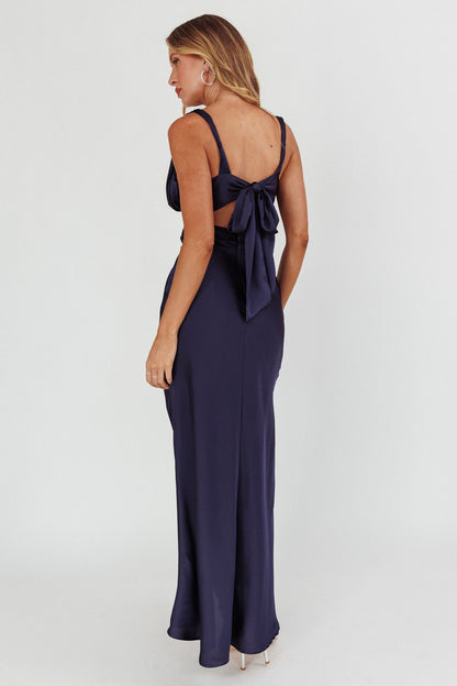 Harper Cut-Out Bow Back Maxi Dress Navy