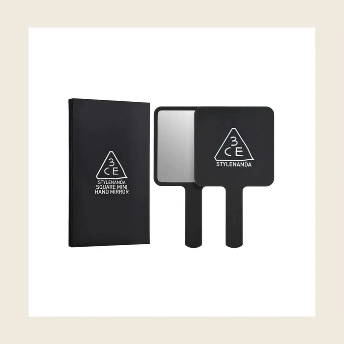 3CE Square Mini Hand Mirror Black 3CE Self-Care