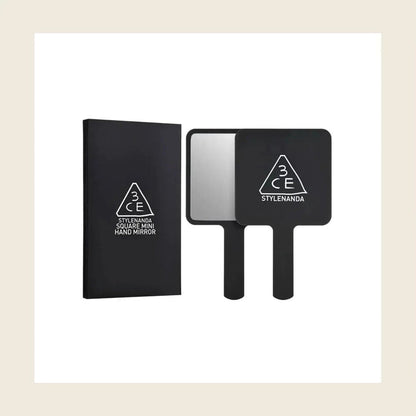 3CE Square Mini Hand Mirror Black 3CE Self-Care