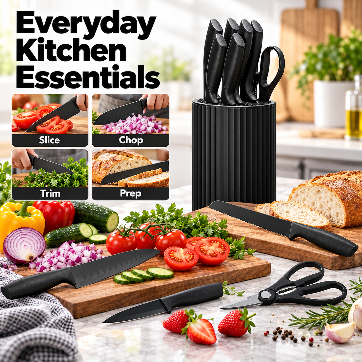 8-Piece Stainless Steel Chef’s Knife Block Set - Limited-time discount