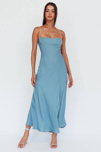 Linka Diamante Strap Maxi Dress Steel