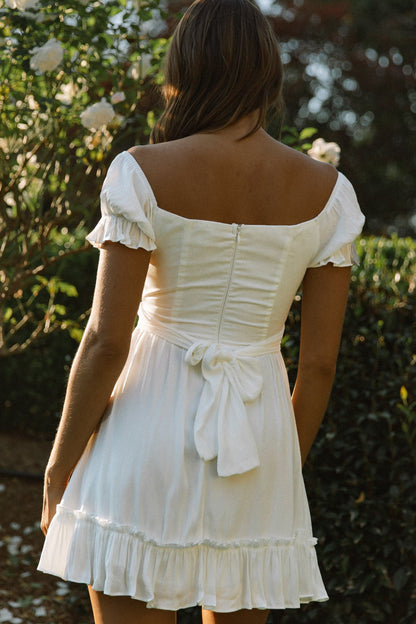 Linka Off-Shoulder Tie Back Dress White