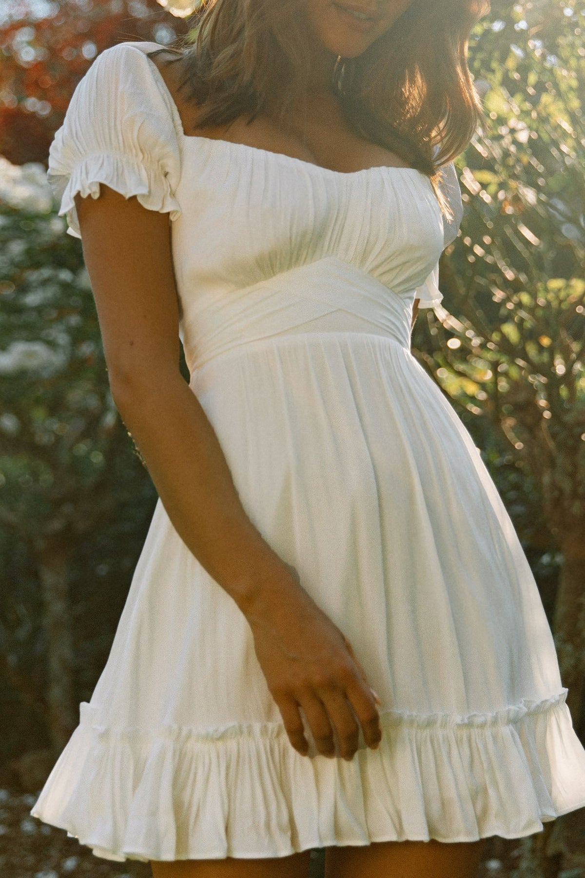 Linka Off-Shoulder Tie Back Dress White