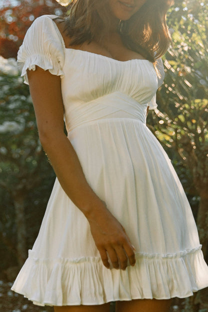 Linka Off-Shoulder Tie Back Dress White