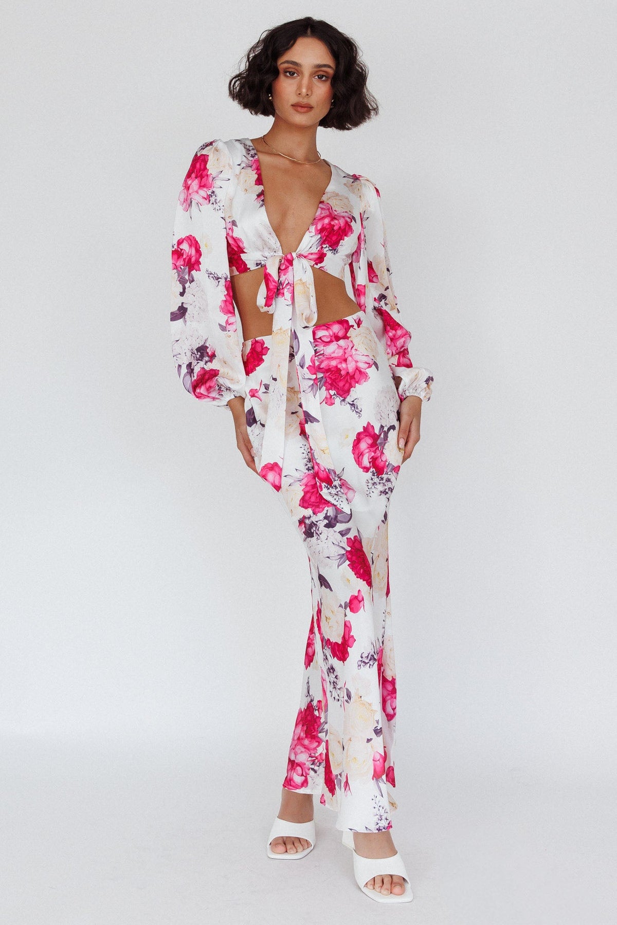Meet Me In Fiji Maxi Skirt Floral Pink