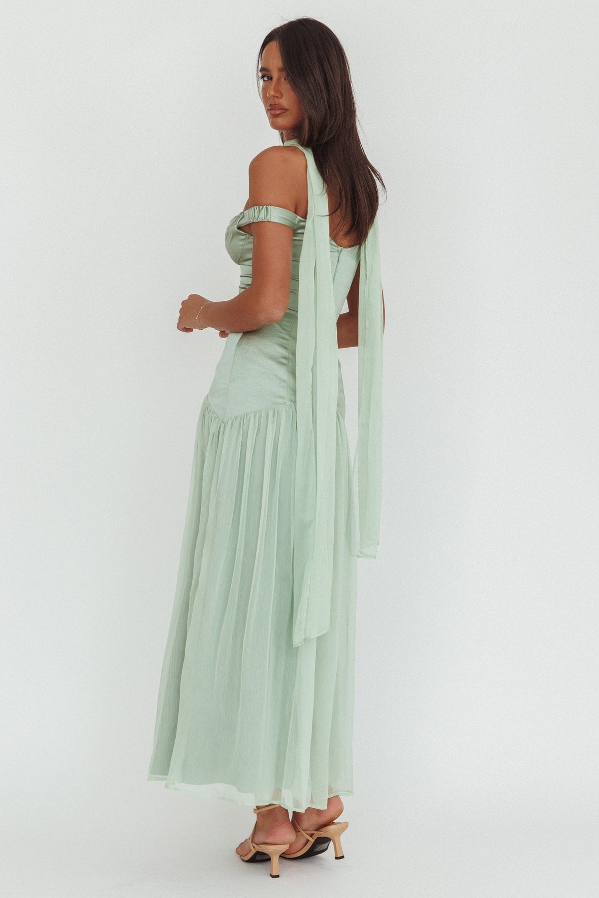 Kaycee Drop Waist Maxi Dress Sage