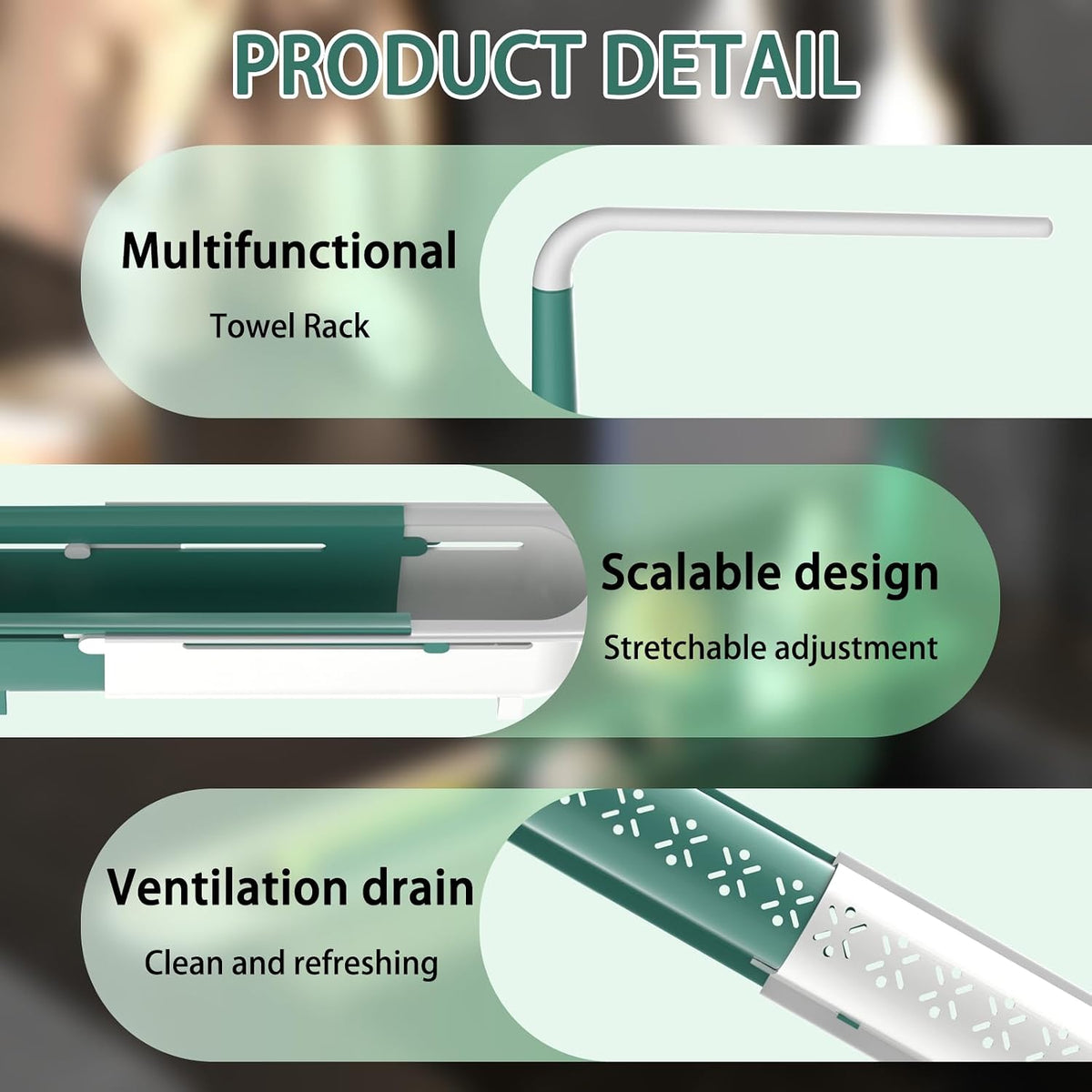 Telescopic Sink Organizer Rack with Towel Bar – Adjustable Over-Sink Caddy for Sponges & Cleaning Supplies