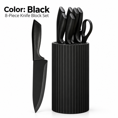 8-Piece Stainless Steel Chef’s Knife Block Set - Limited-time discount