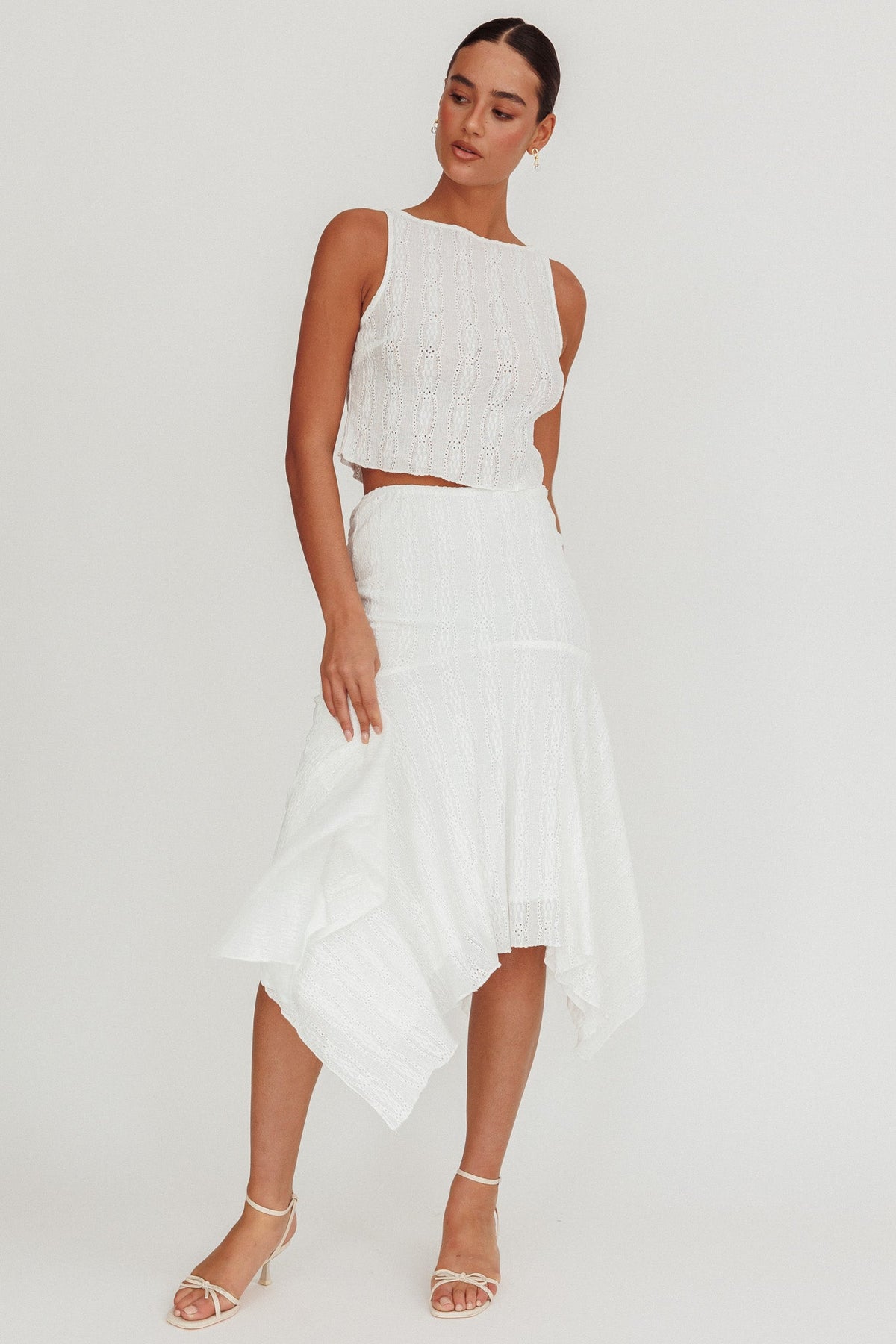 Paper Hearts Sleeveless Top White