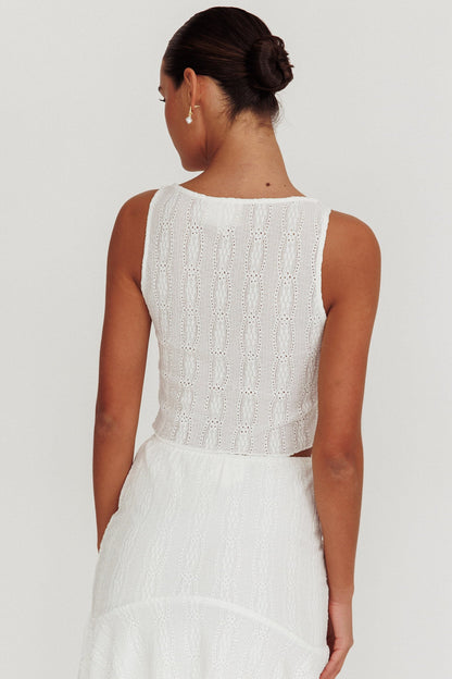 Paper Hearts Sleeveless Top White