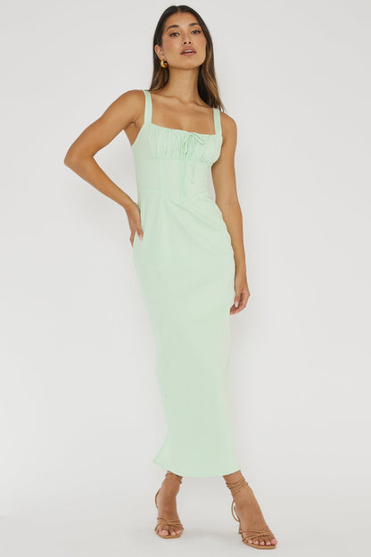 Sweet Pea Tied Bust Midi Dress Mint