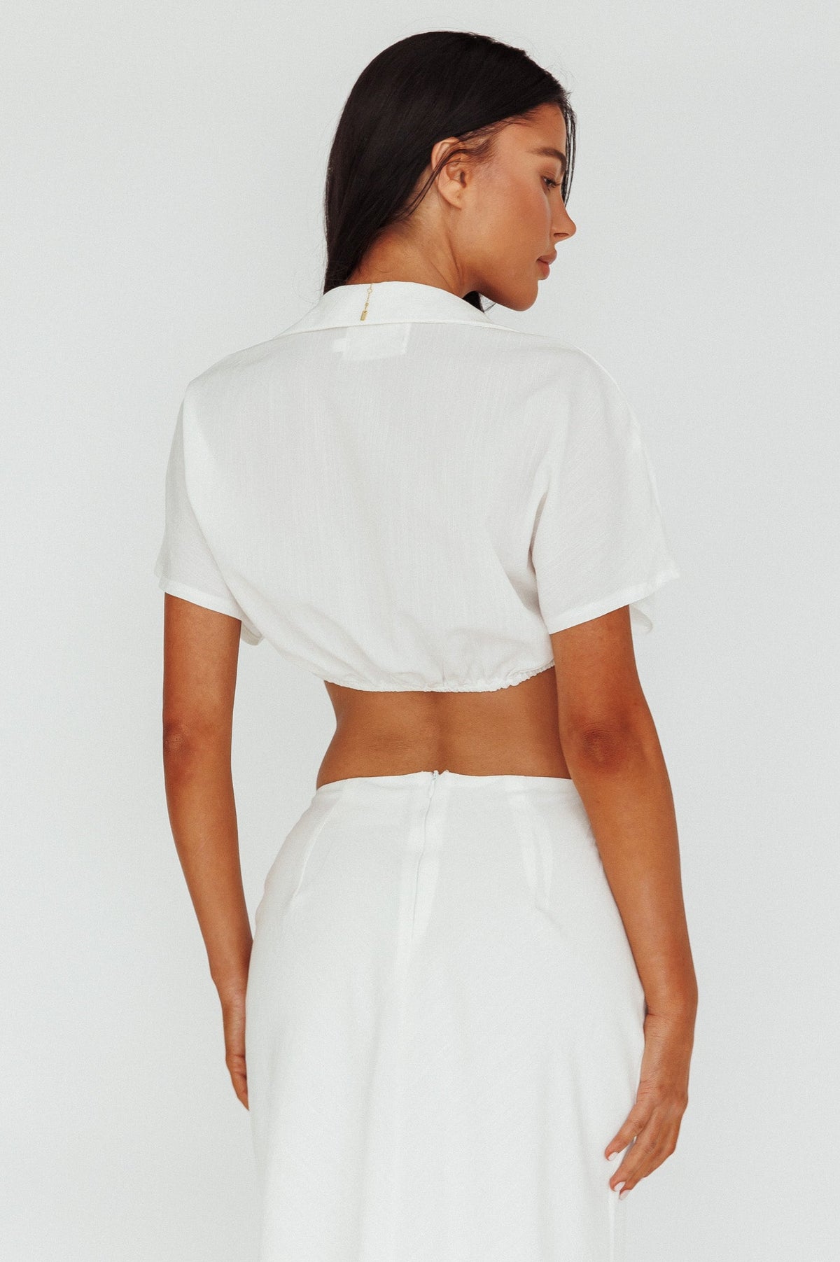Coast To Coast Tied Crop Top White