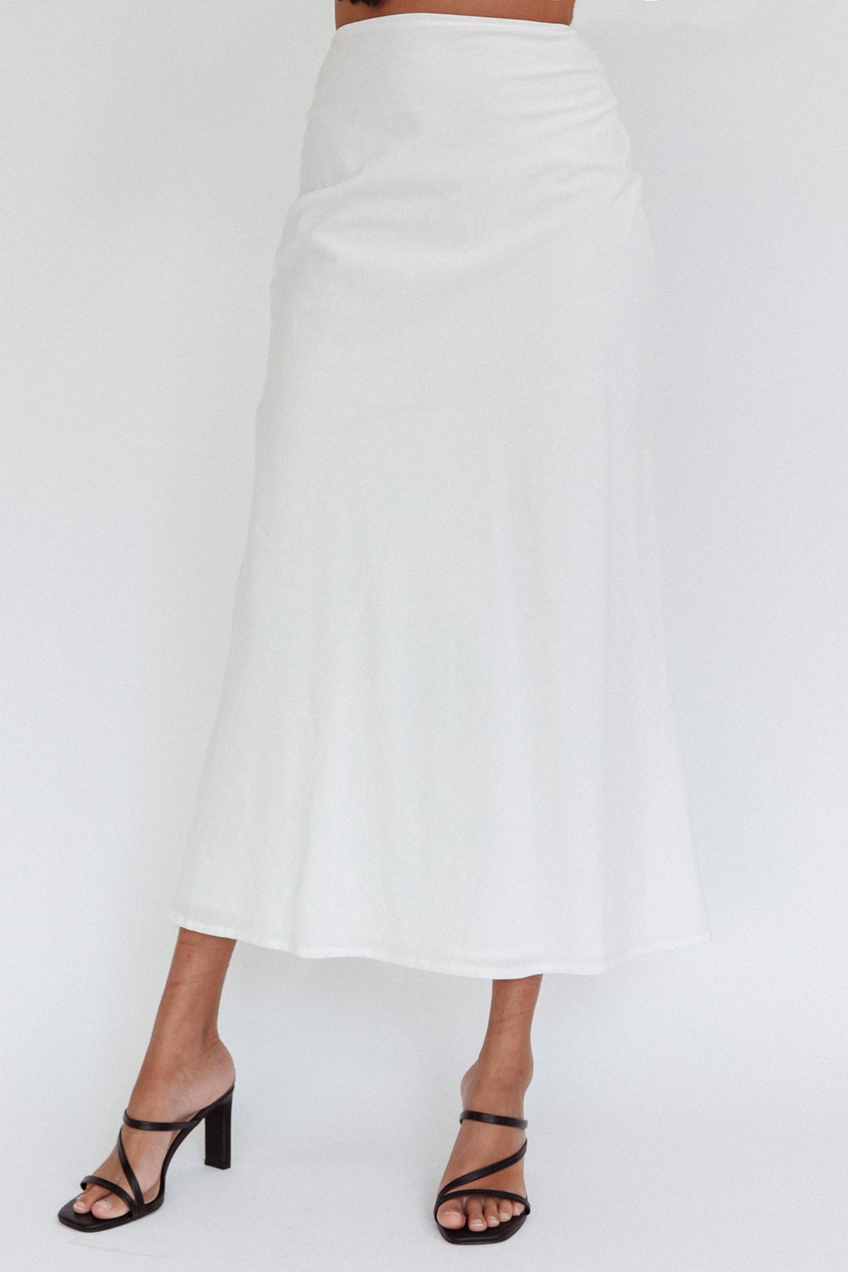 Wistful Midi Skirt White