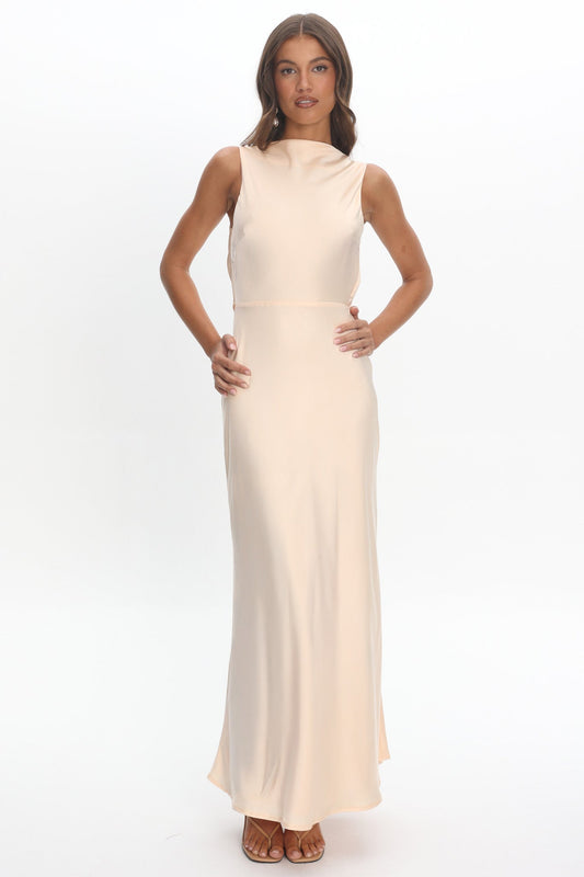Effie Cowl Back Maxi Dress Cream