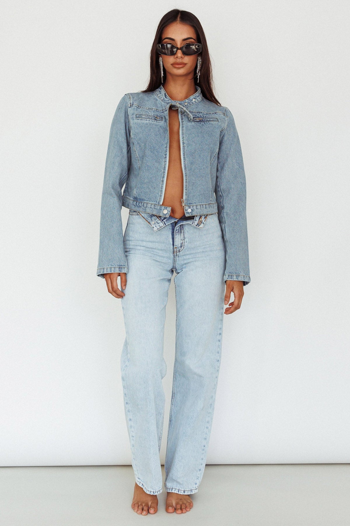 Girona Zipper Jacket Light Denim
