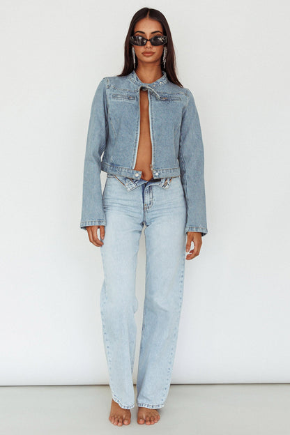 Girona Zipper Jacket Light Denim