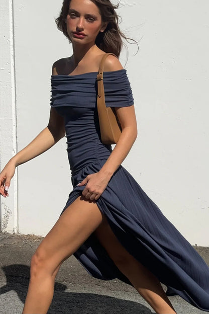 LIONESS Field Of Dreams Maxi Dress Navy