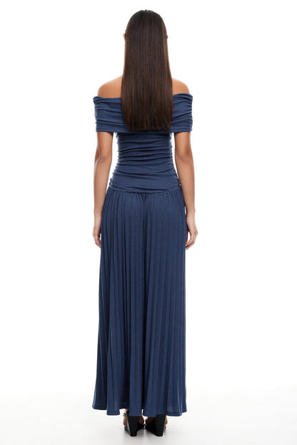 LIONESS Field Of Dreams Maxi Dress Navy