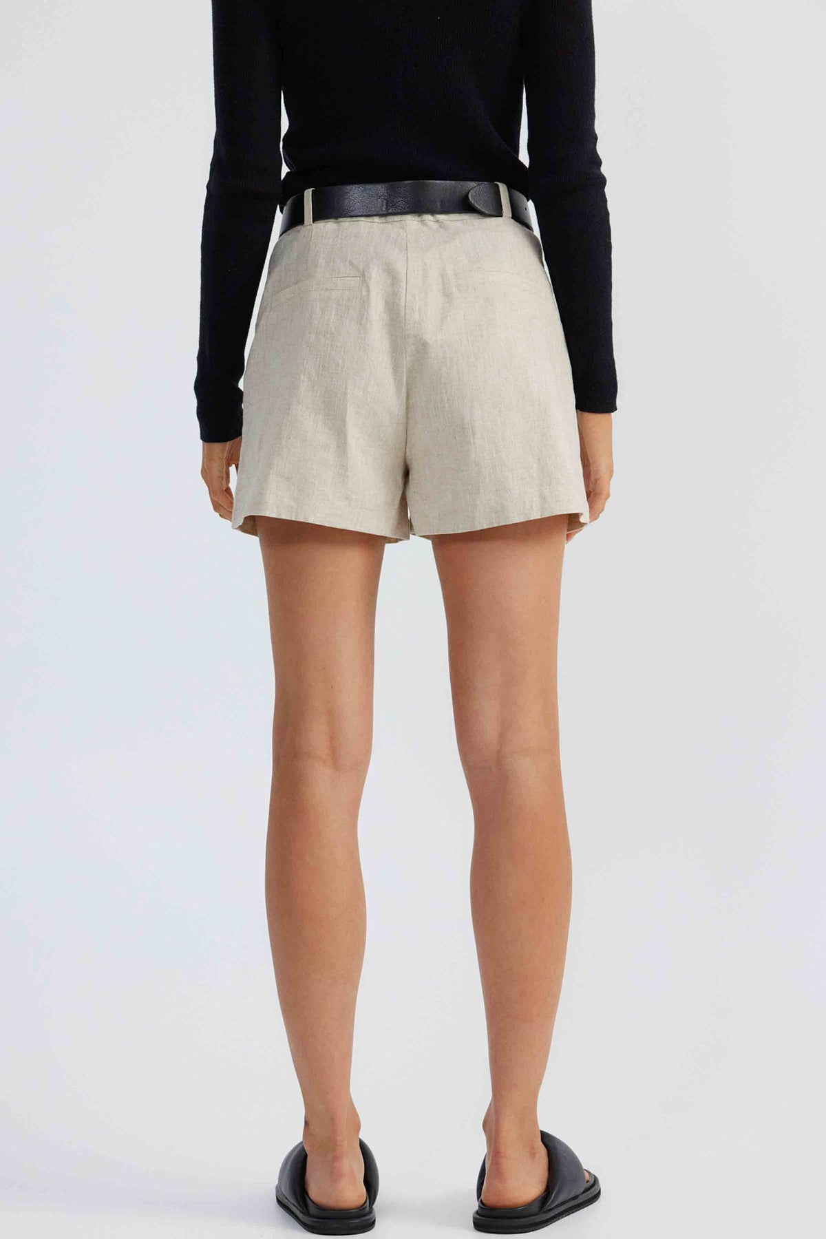 SNDYS Hale Linen Shorts Natural