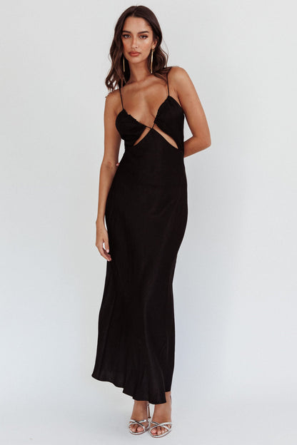 Casa Nova Cut-Out String Dress Black