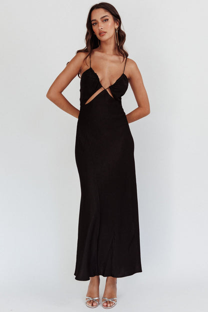Casa Nova Cut-Out String Dress Black