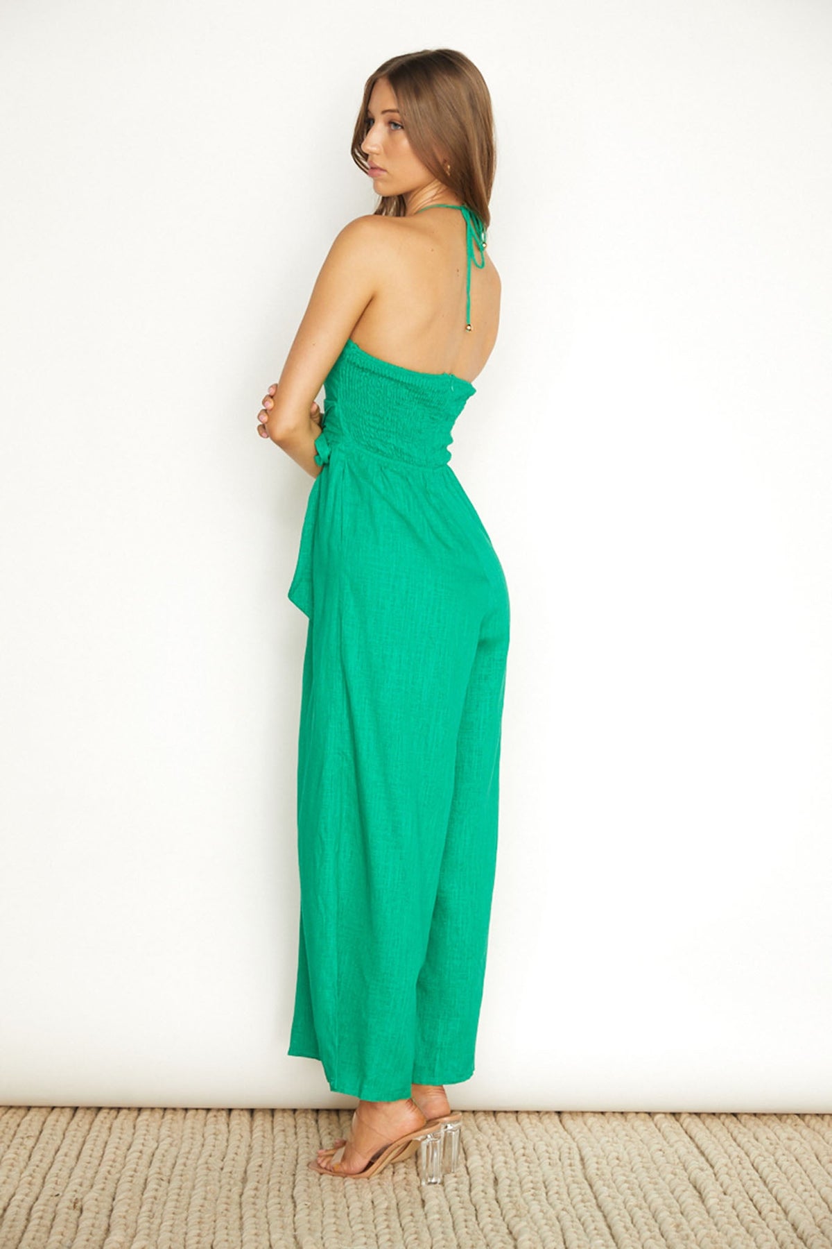 Maravilhosa Keyhole Halter Jumpsuit Green