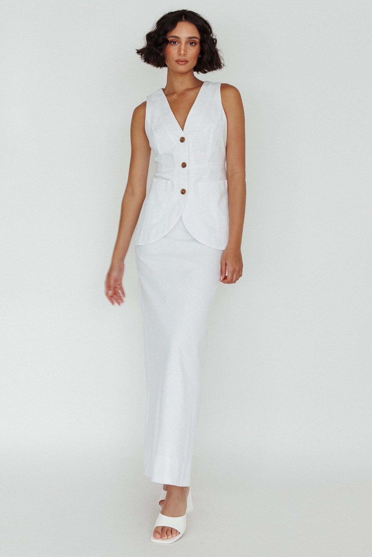 Philomena Midi Skirt White