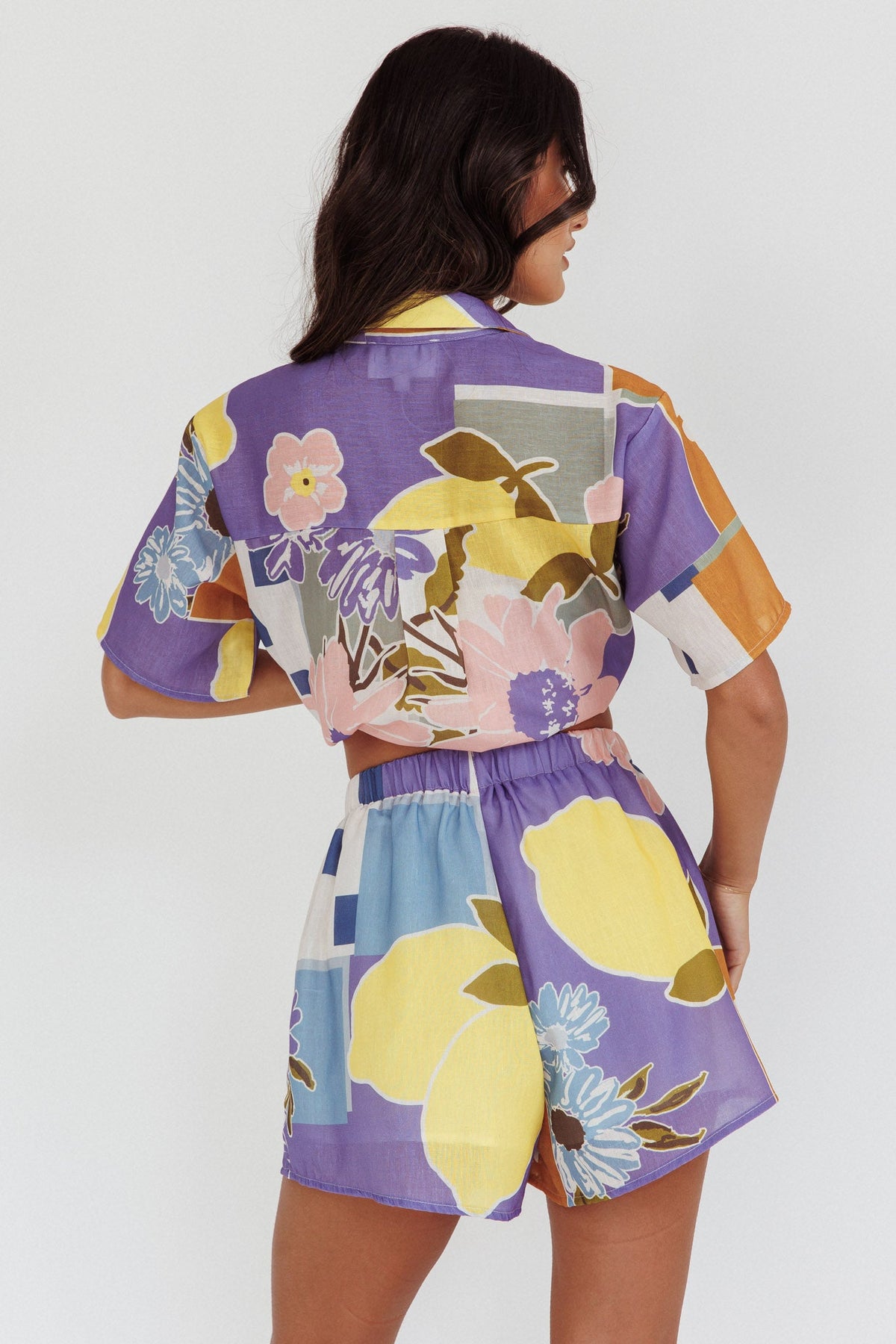 Swing Of Things Elastic Waist Shorts Citrus Lilac