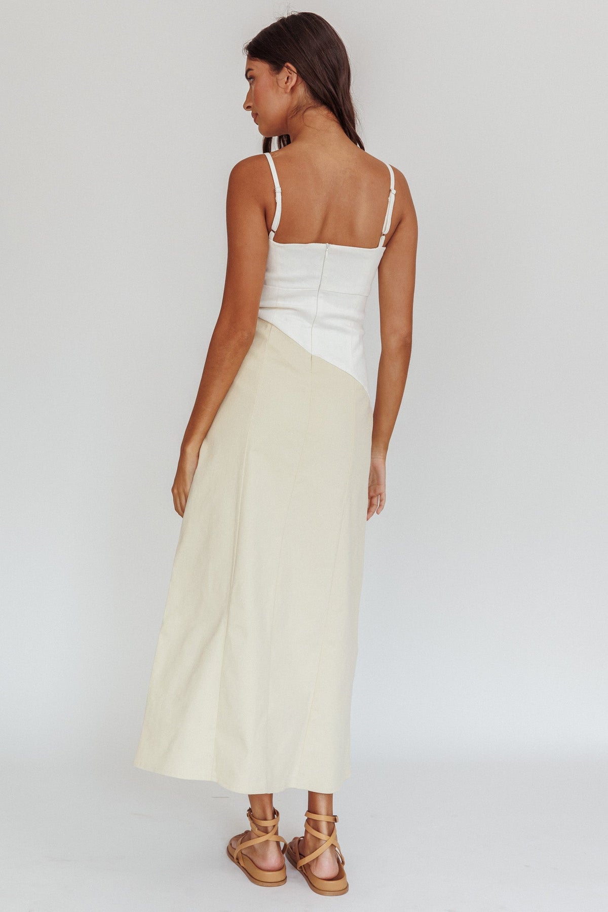 Irelia Contrast Maxi Dress White