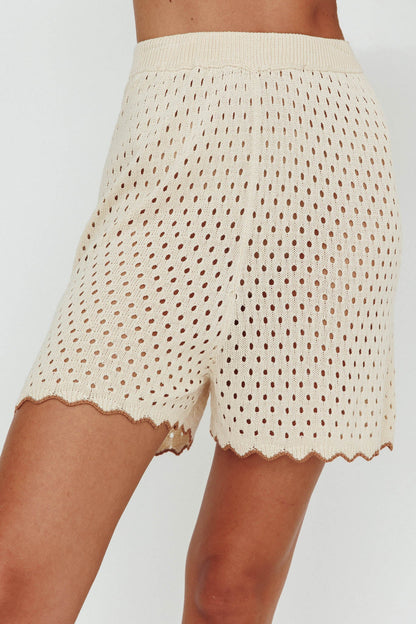 Just A Hunch Crochet Shorts Nutmeg/Shell