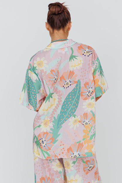 Kiko Button-Up Shirt Print Pink Multi