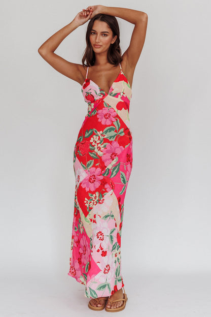 Jaya Floral A-line Maxi Dress Pink