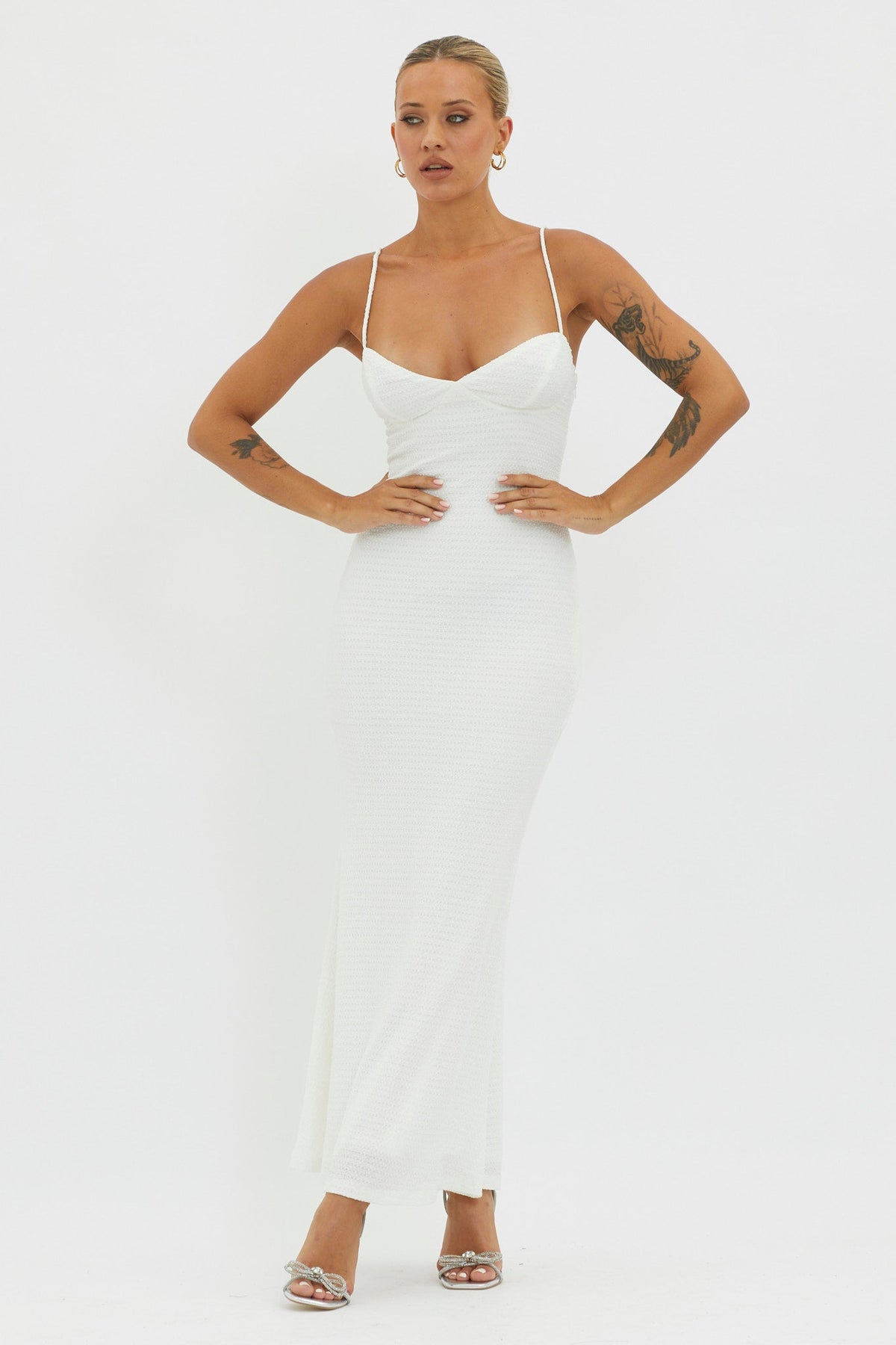 Lennox Elastic Back Bodycon Dress White