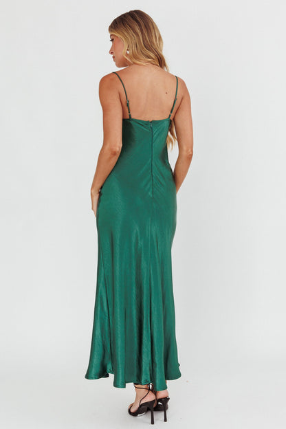 Inhibitions Lace Bust Midi Dress Forest Green