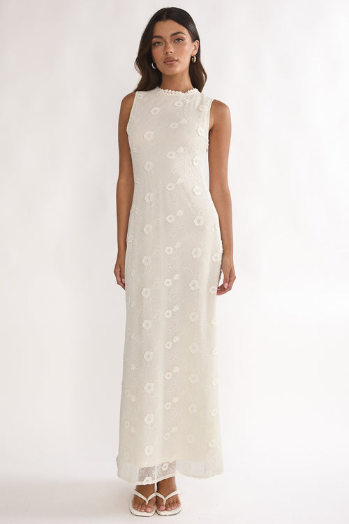 Kensi Sleeveless Crochet Maxi Dress Oat