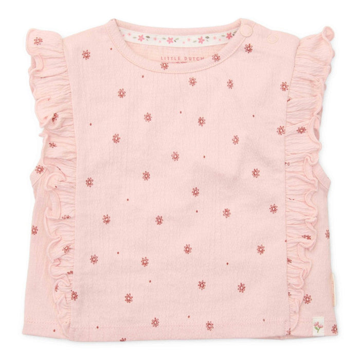 Ärmelloses Little Dutch T-Shirt Lotus mit Rüschen und Fairy-Garden-Blumenprint