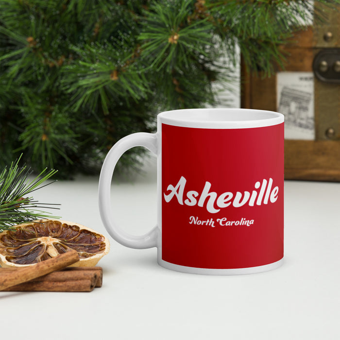 Asheville NC Red Glossy Mug