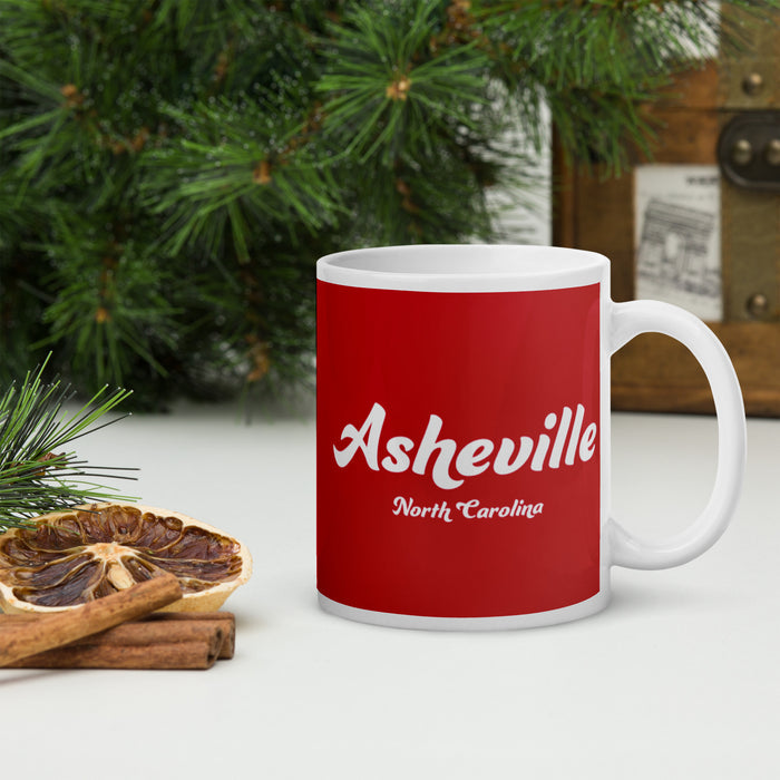 Asheville NC Red Glossy Mug