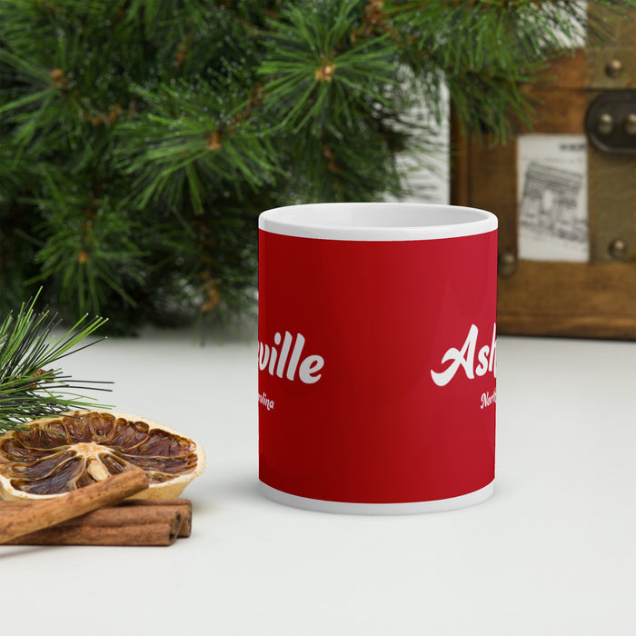 Asheville NC Red Glossy Mug