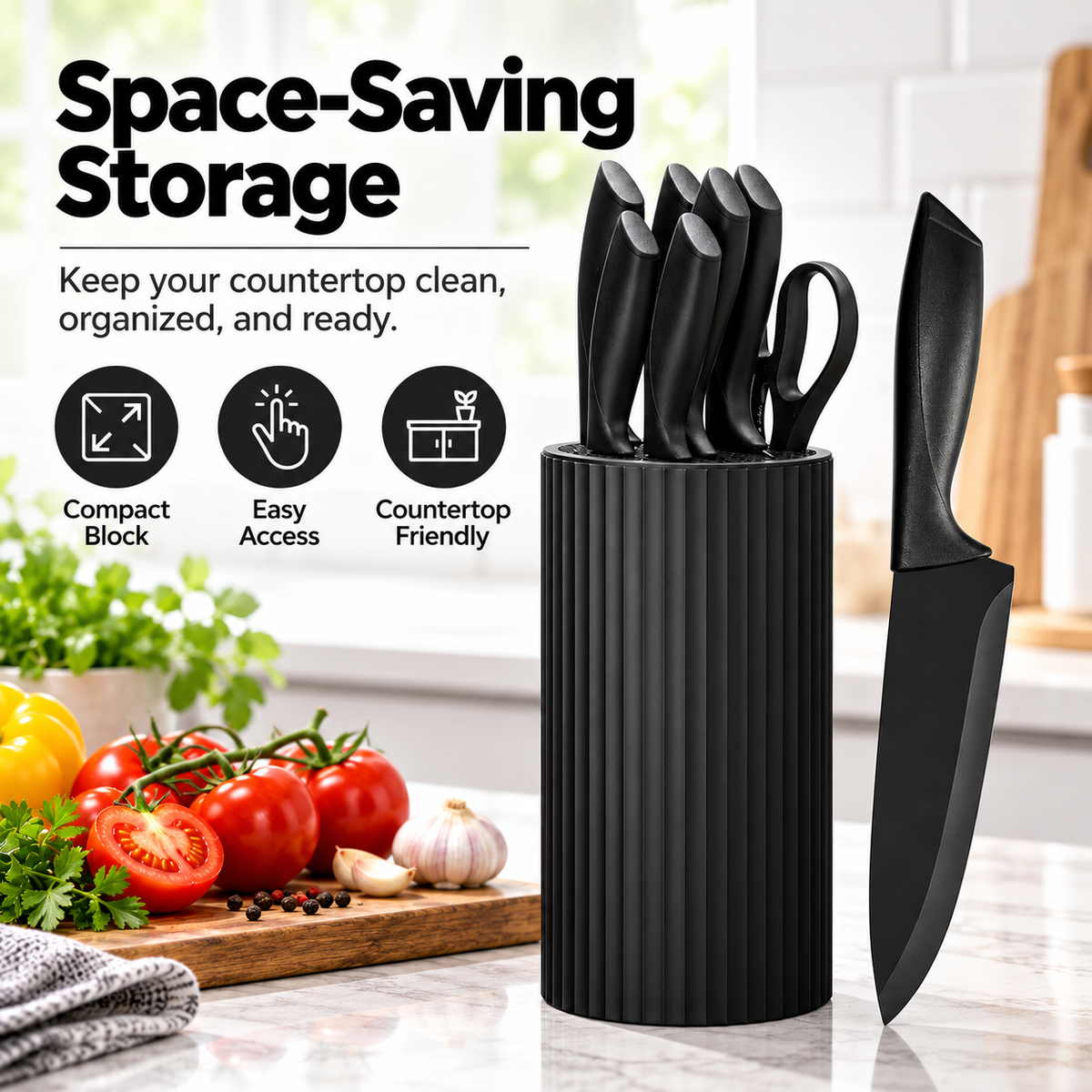 8-Piece Stainless Steel Chef’s Knife Block Set - Limited-time discount