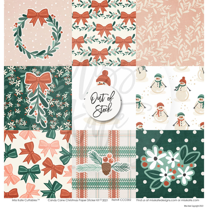 Bargain Bin - Candy Cane Christmas Paper & Sticker Kit 12X12 (Ds)
